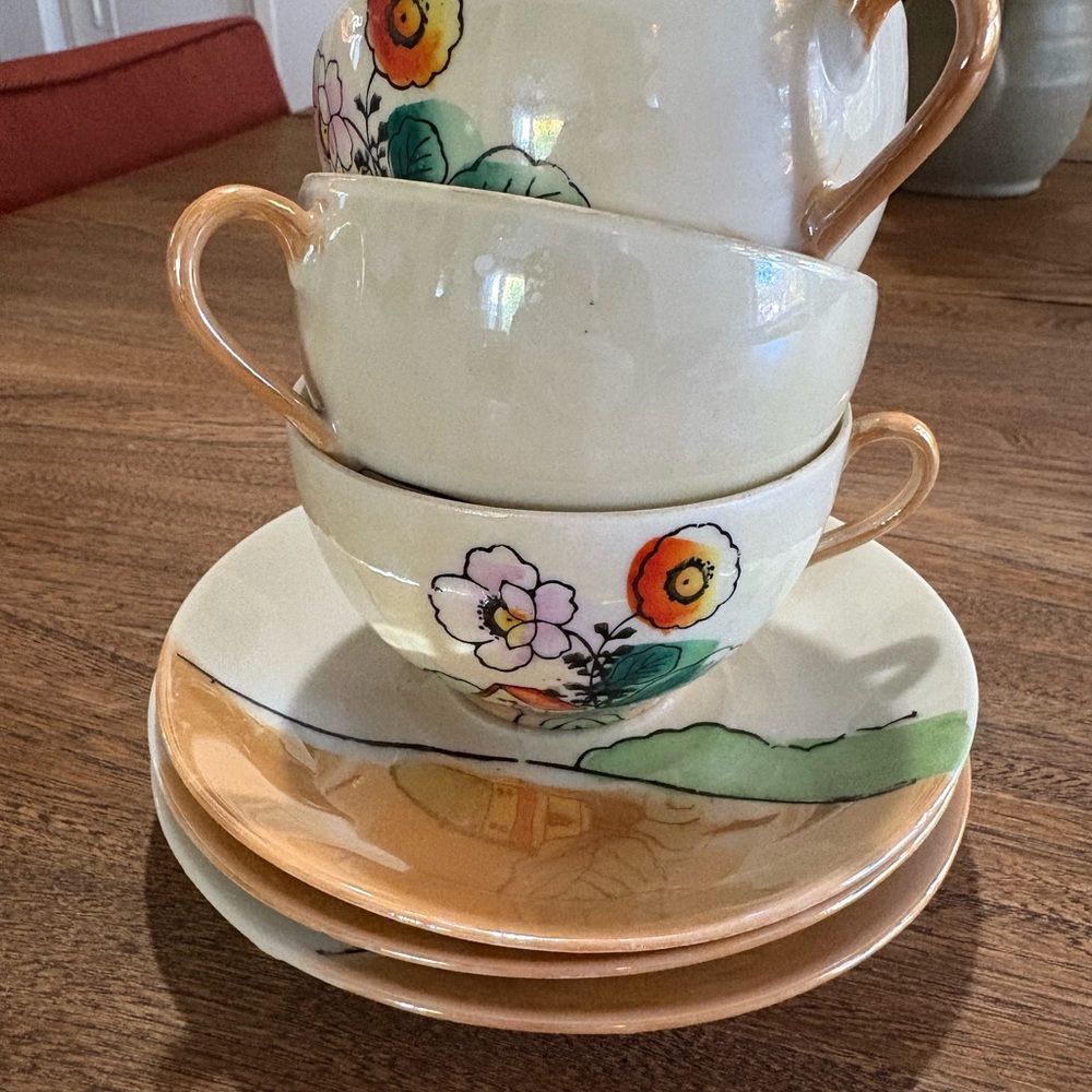 Floral Teacup and Saucer Set